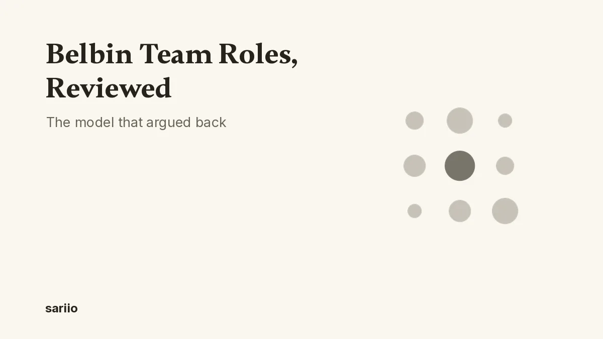 Belbin Team Roles, reviewed