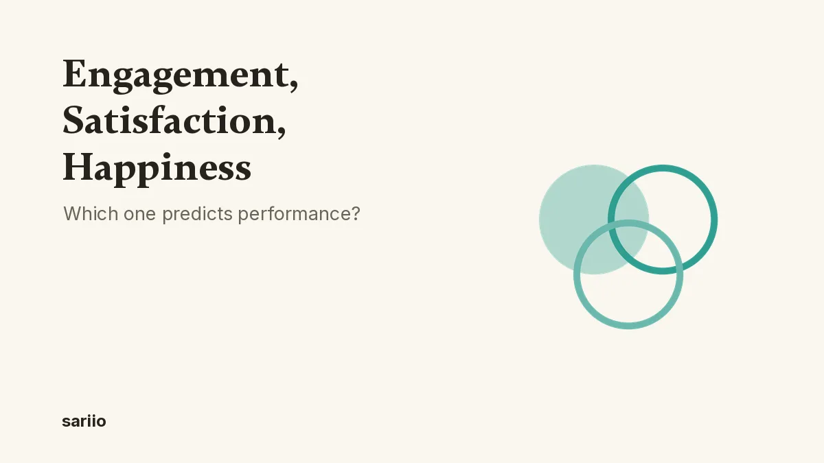 Engagement, satisfaction, happiness