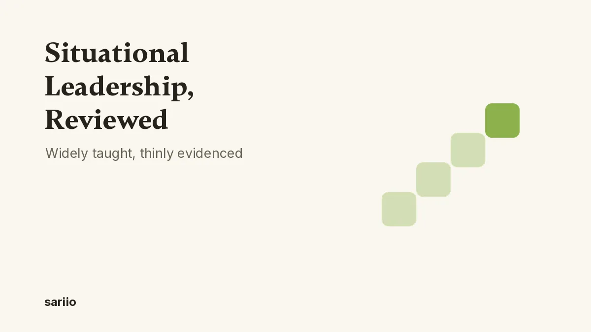 Situational Leadership, reviewed
